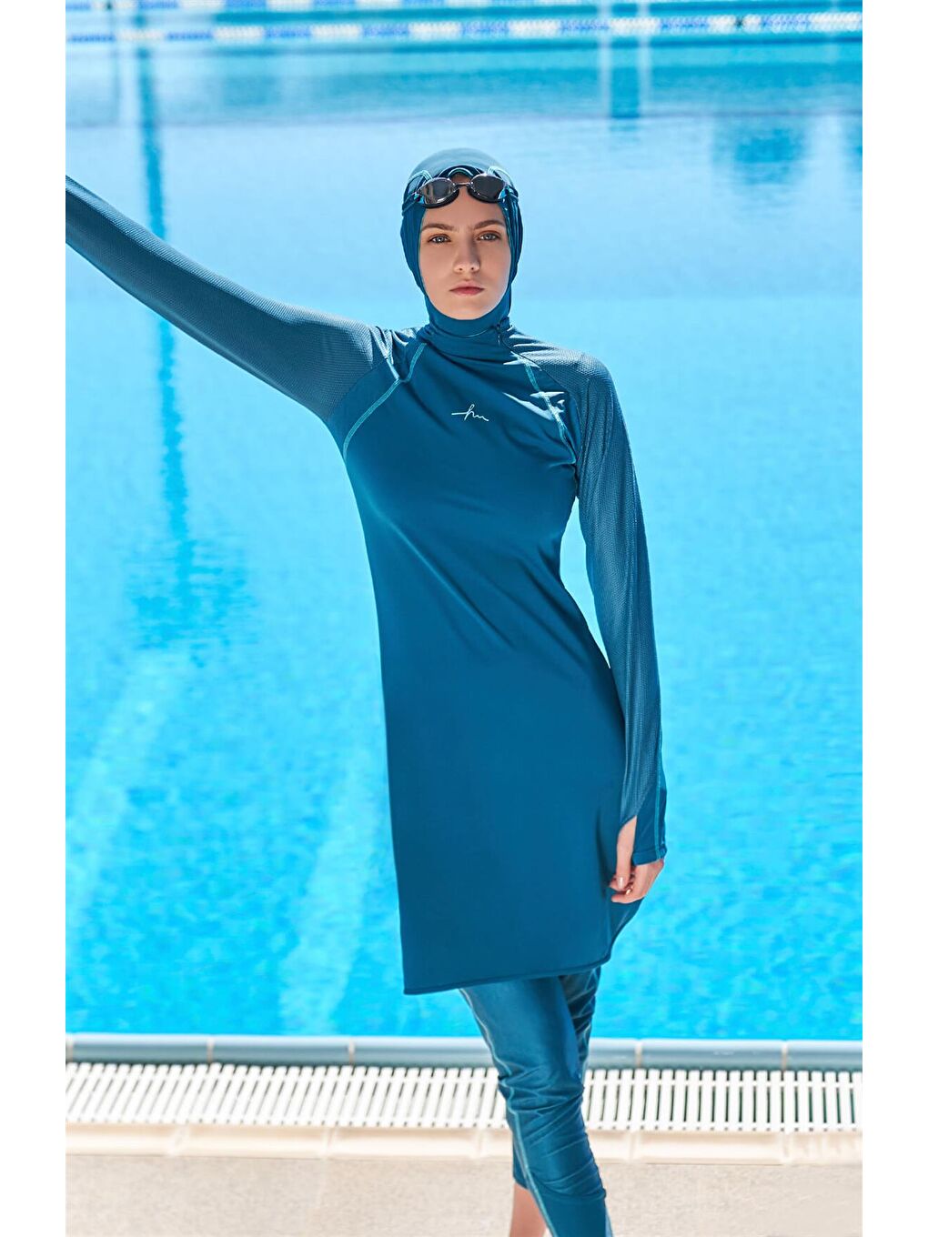 Performans Serisi Okyanus Yeşili Elastanlı 4 Parça Tam Tesettür Mayo Takımı H Per30 2003