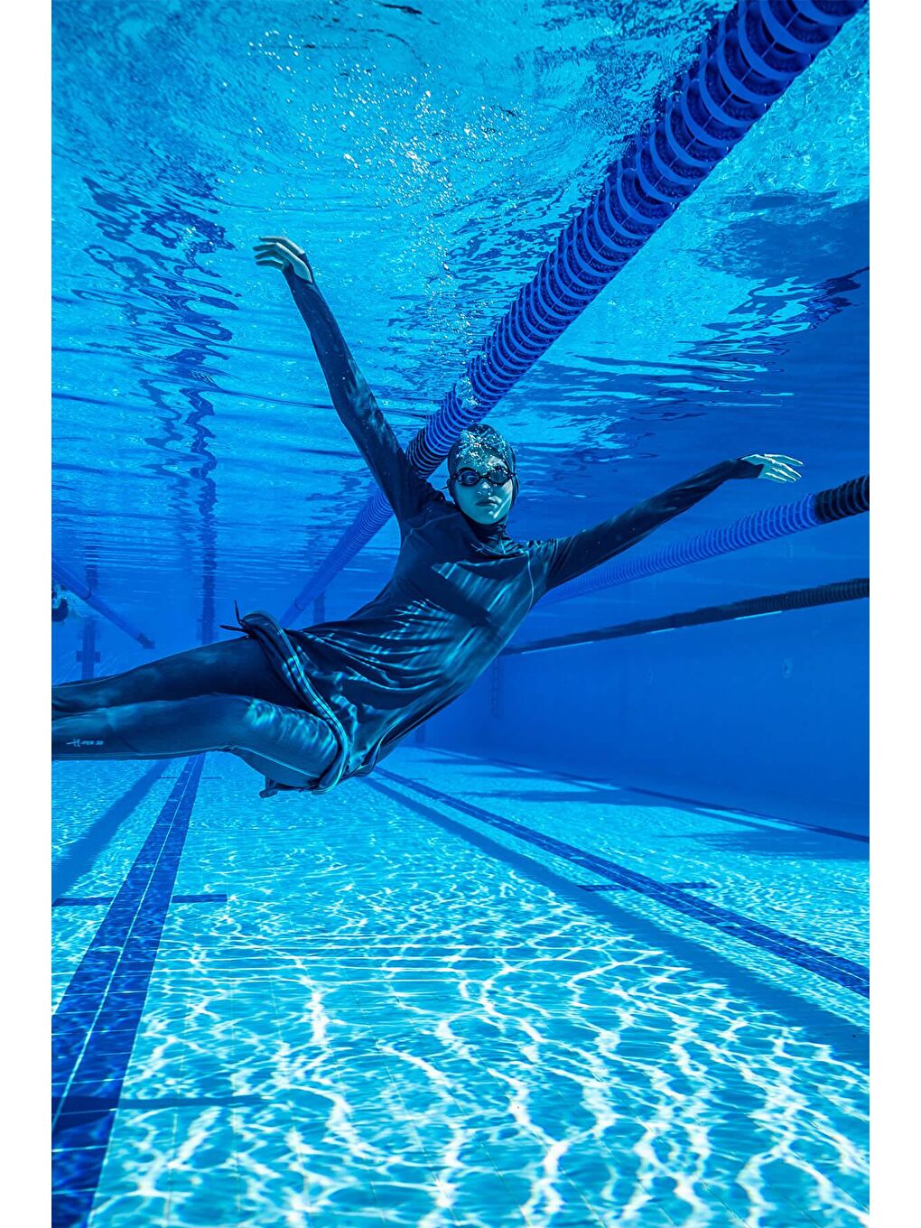 Performans Serisi Okyanus Yeşili Elastanlı 4 Parça Tam Tesettür Mayo Takımı H Per30 2003-3