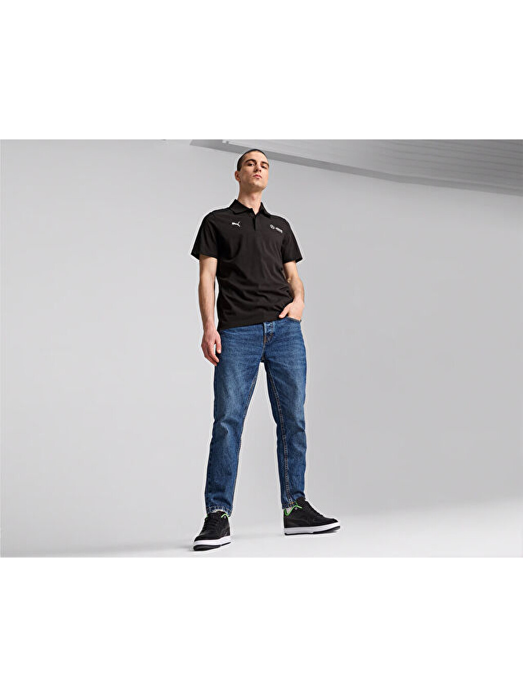 Mapf1 Ess Polo Erkek Günlük Polo Yaka Tişört 62735201 Siyah-2