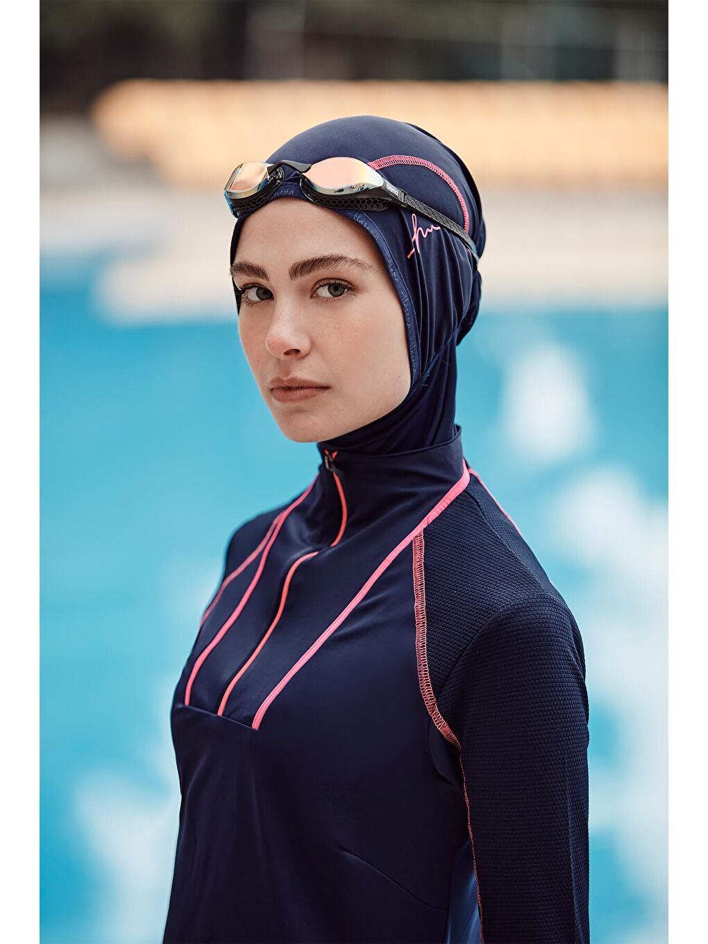 Performans Serisi Lacivert Elastanlı 4 Parça Tam Tesettür Mayo Takımı H Per30 2011-1