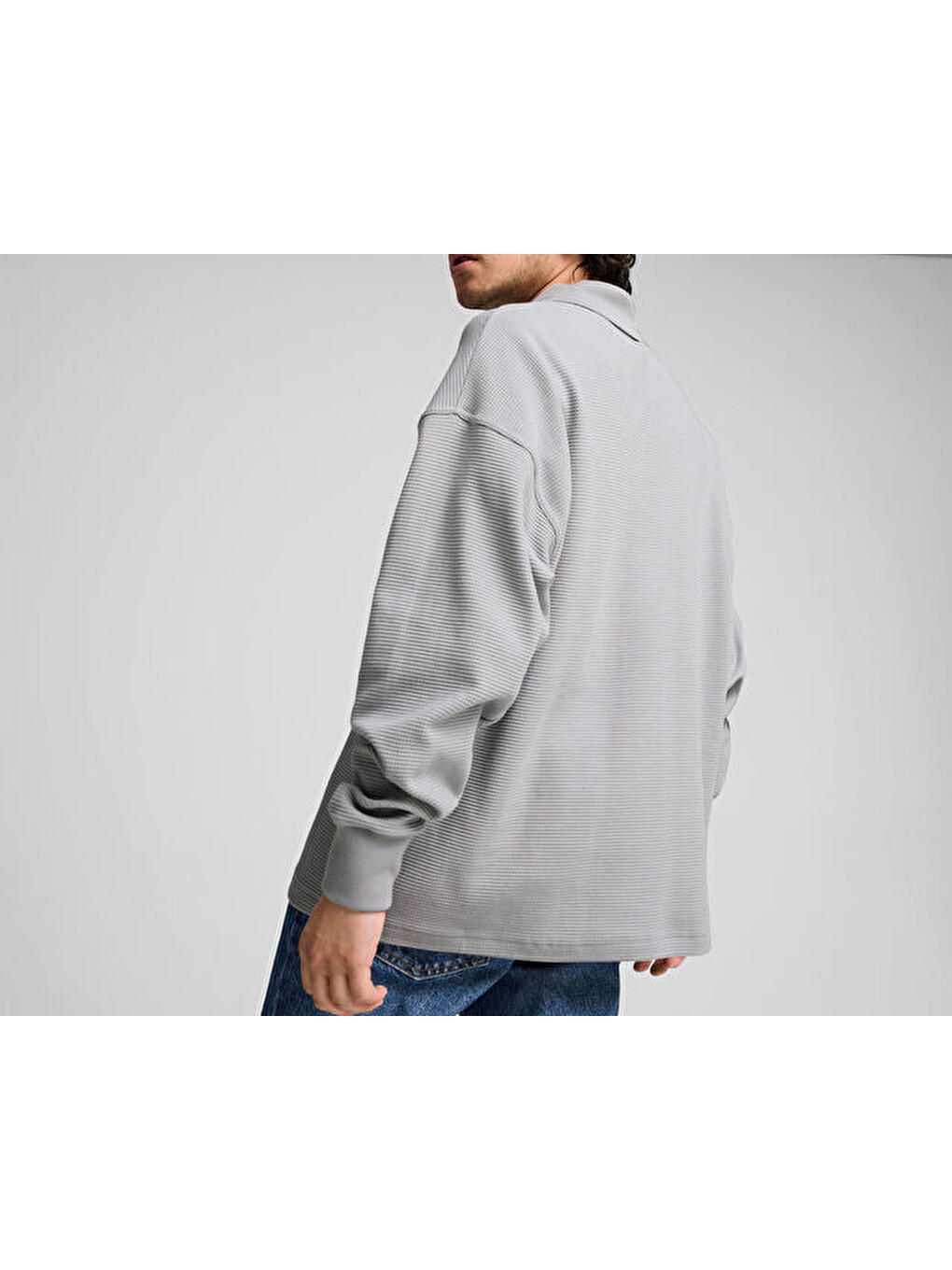 Mapf1 Longsleeve Polo Erkek Günlük Uzun Kollu Polo Tişört 62733902 Gri-4