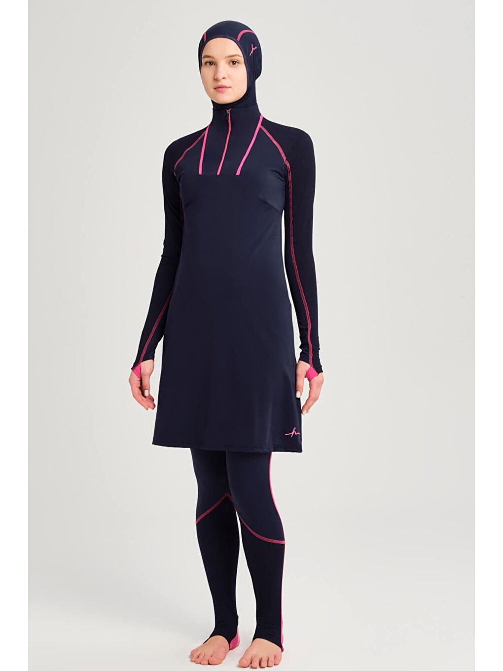 Performans Serisi Lacivert Elastanlı 4 Parça Tam Tesettür Mayo Takımı H Per30 2011-3