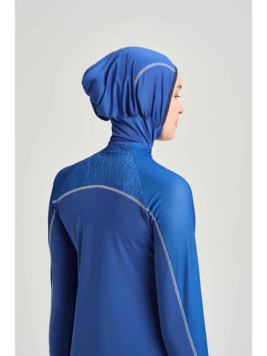 Performans Serisi Saks Mavisi Elastanlı 5 Parça Tam Tesettür Mayo Takımı H Per30 2003-6