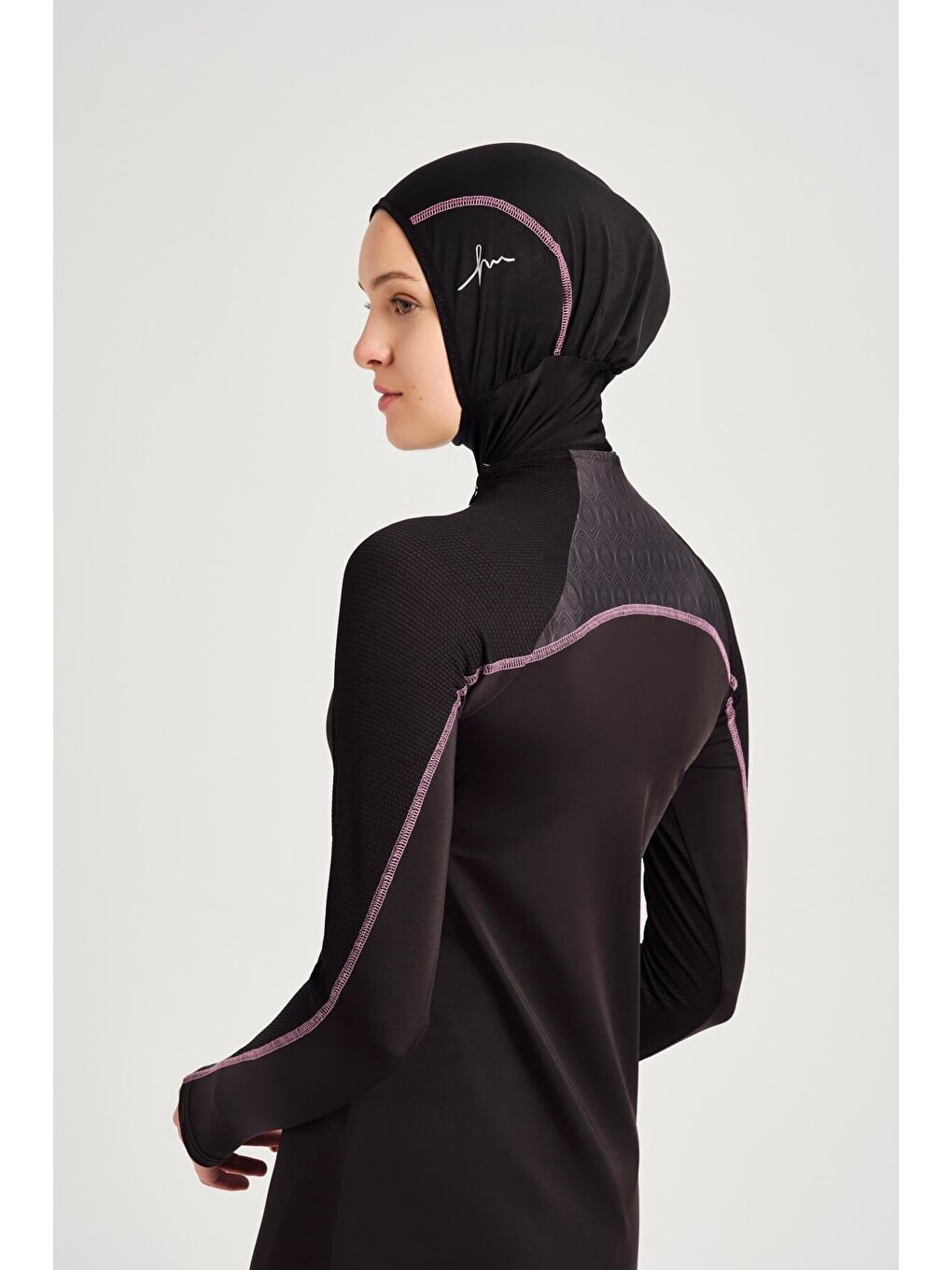 Performans Serisi Siyah Elastanlı 4 Parça Tam Tesettür Mayo Takımı H Per30 2003-6