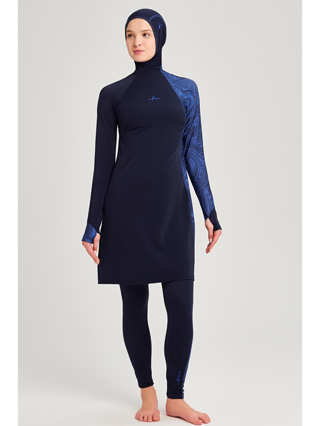 Performans Serisi Lacivert Elastanlı 4 Parça Tam Tesettür Mayo Takımı H Per30 2015-2