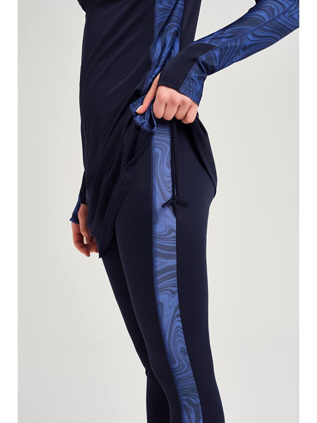 Performans Serisi Lacivert Elastanlı 4 Parça Tam Tesettür Mayo Takımı H Per30 2015-5