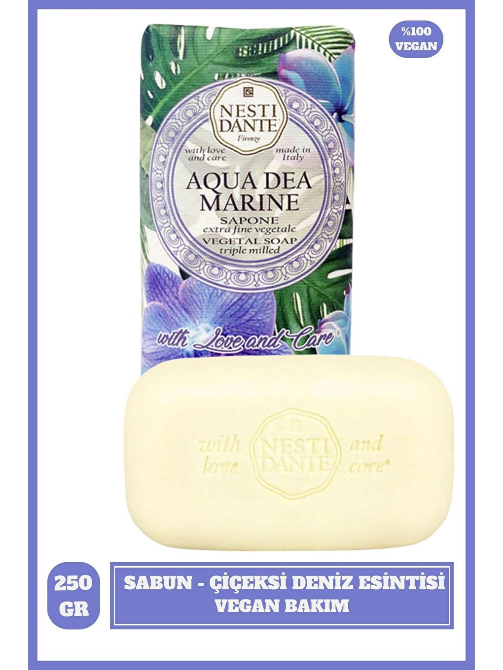 Nesti Dante Renksiz Sabun With Love and Care Aqua dea Marine Deniz Esintisi Vegan Bakım 250 g