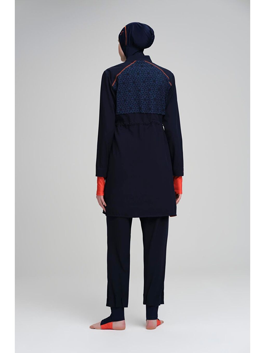 Performans Serisi Lacivert Esnek Dokuma 6 Parça Tam Tesettür Mayo Takımı H-Per50 2010-4