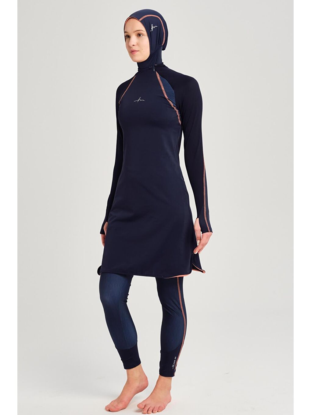 Performans Serisi Lacivert Elastanlı 4 Parça Tam Tesettür Mayo Takımı H Per30 2003-3