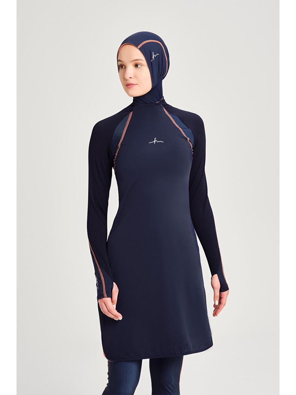 Performans Serisi Lacivert Elastanlı 4 Parça Tam Tesettür Mayo Takımı H Per30 2003-4