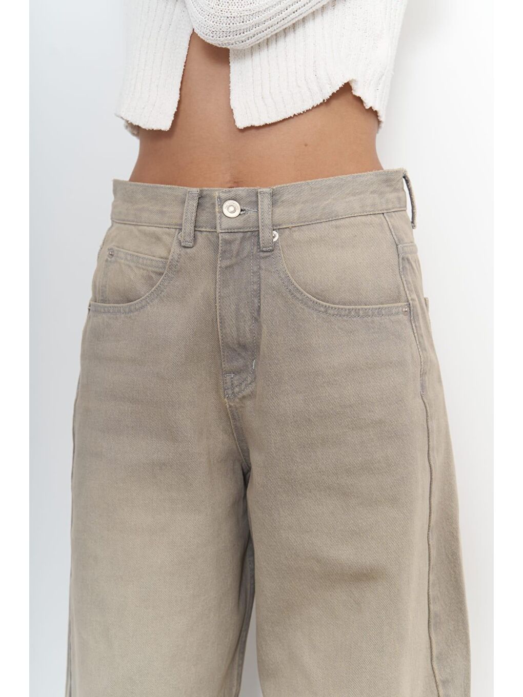 Dex Yırtık Detay Kirli Yeşil Jean Pantolon-3