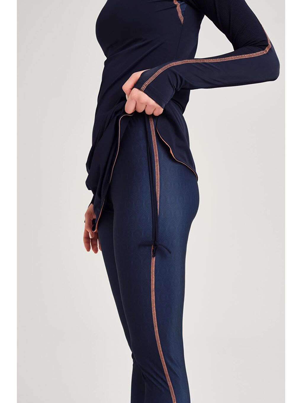 Performans Serisi Lacivert Elastanlı 4 Parça Tam Tesettür Mayo Takımı H Per30 2003-7