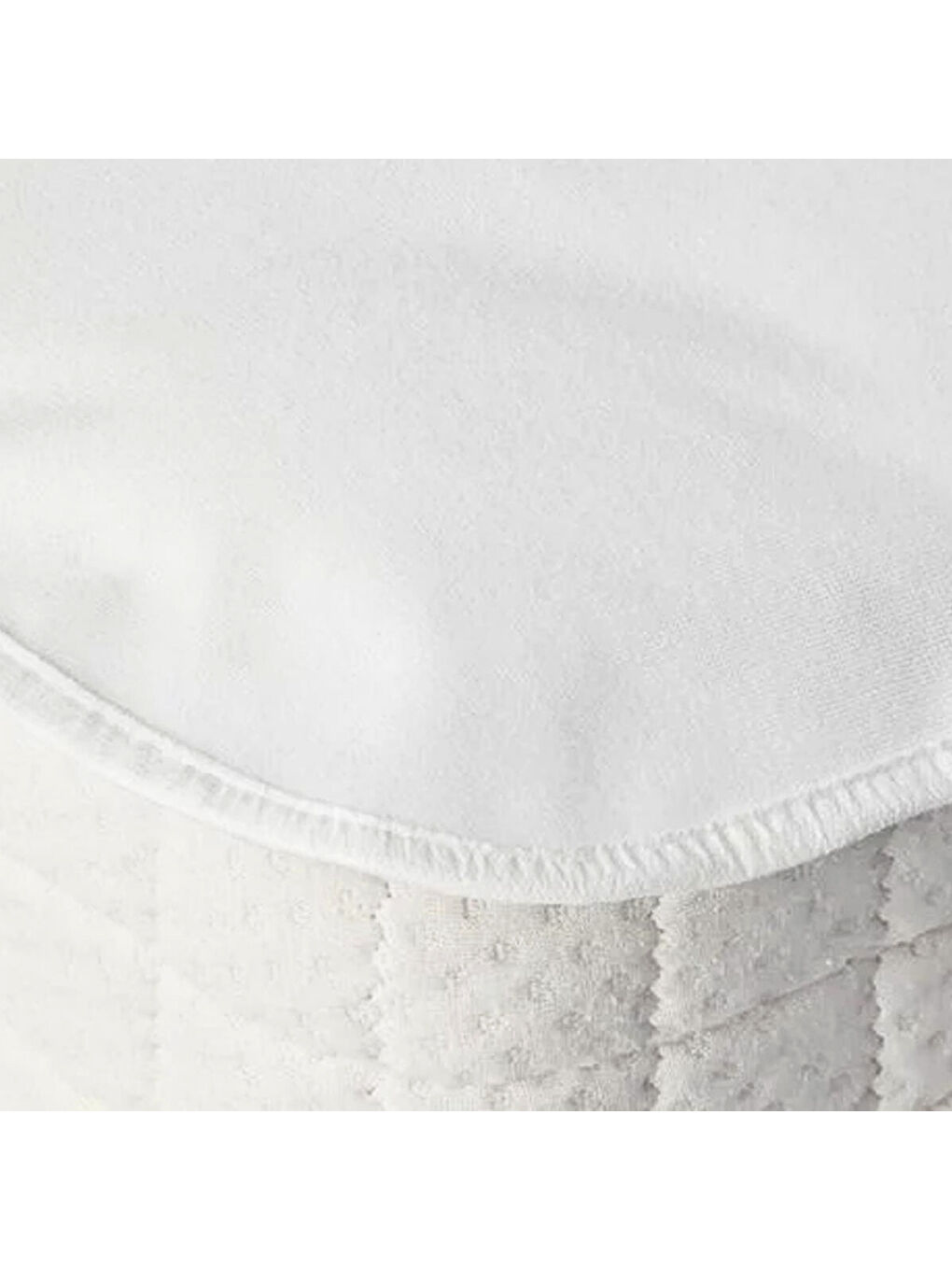 Beyaz Pamuklu Tek Kişilik Yatak Koruyucu Alez 90x190 Su Geçirmez-4