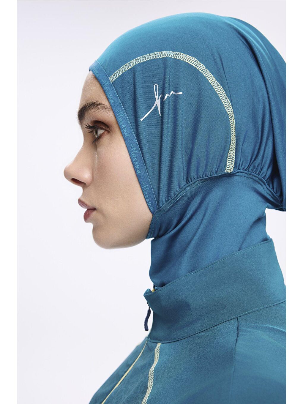 Performans Serisi Yeşil Esnek Dokuma 6 Parça Tam Tesettür Mayo Takımı H-Per50 2010-2