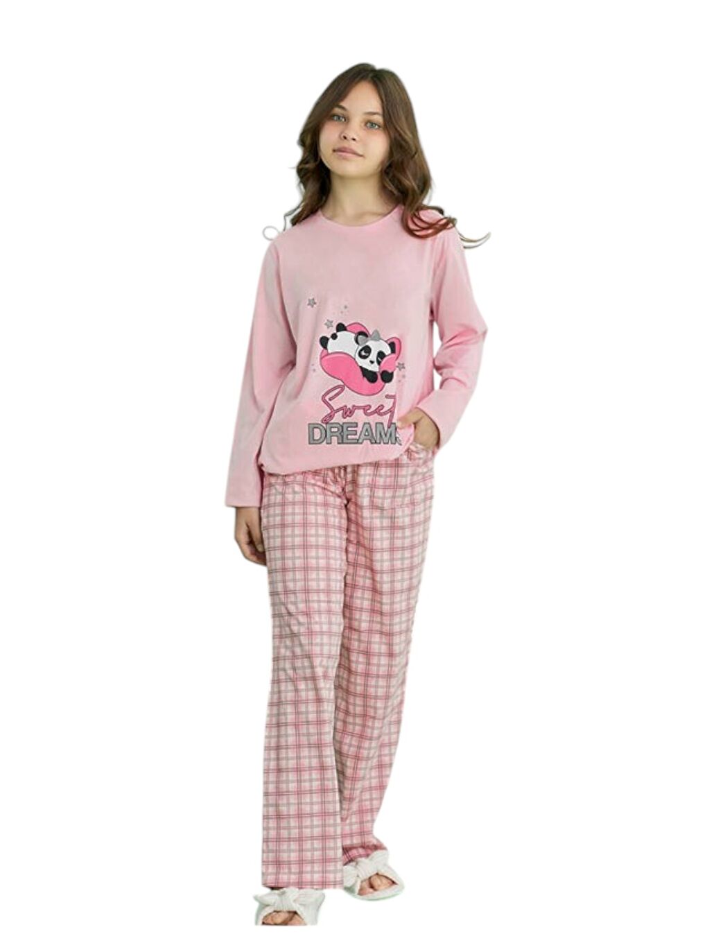 Pembe Kız Çocuk Garson Boy Penye Pijama Takım