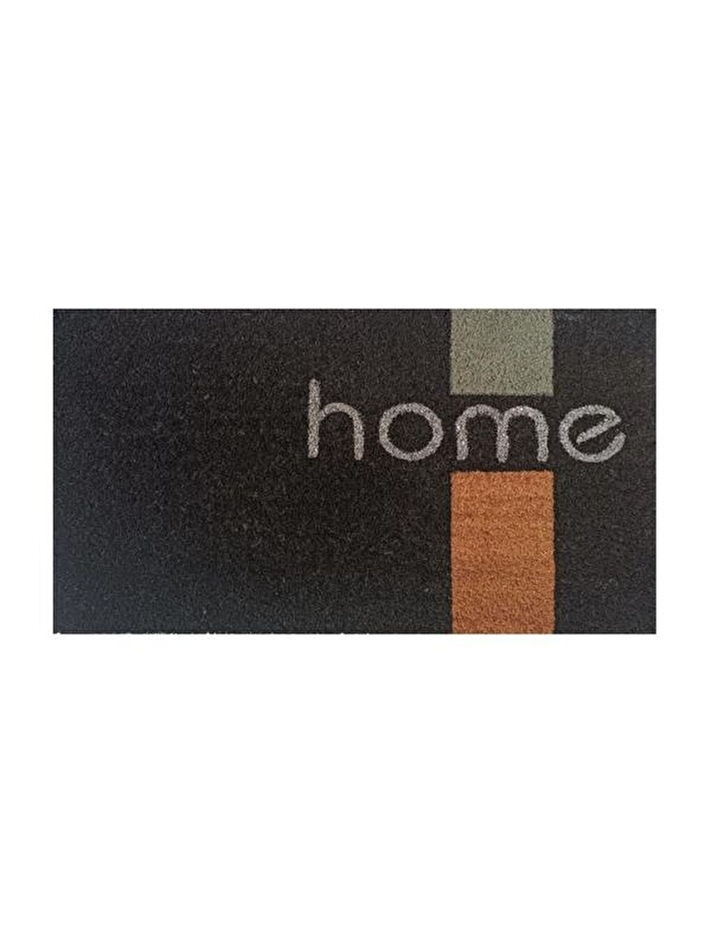 Koko Geometrik Home Desenli Kapı Paspası - Siyah - 35x60 cm