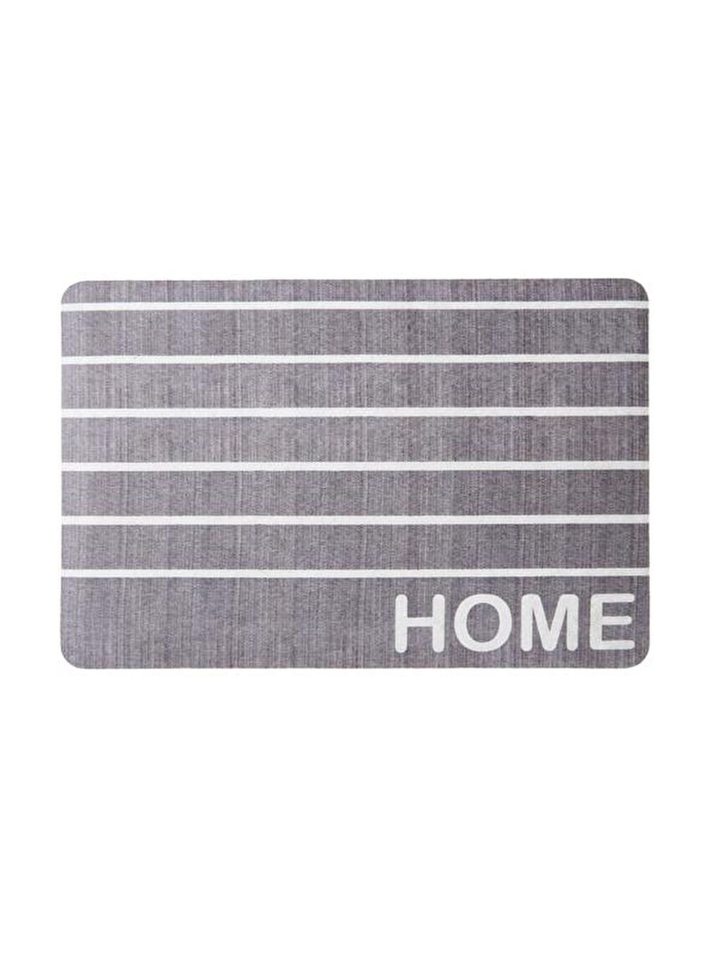 Çizgili Kapı Önü Paspası - Gri / Beyaz - 40x60 cm