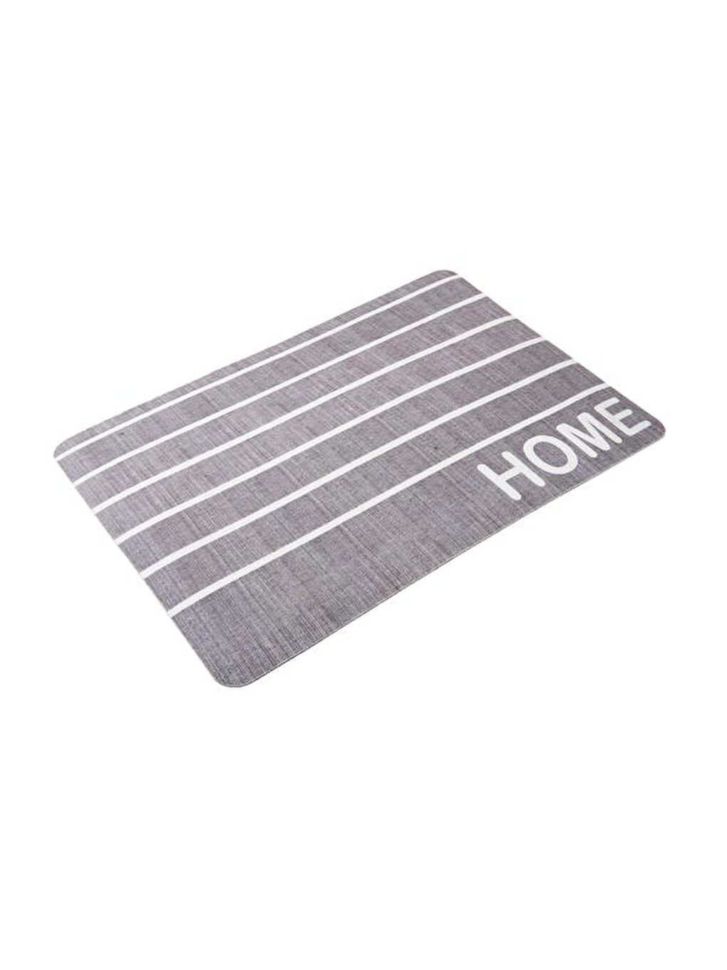 Çizgili Kapı Önü Paspası - Gri / Beyaz - 40x60 cm-1