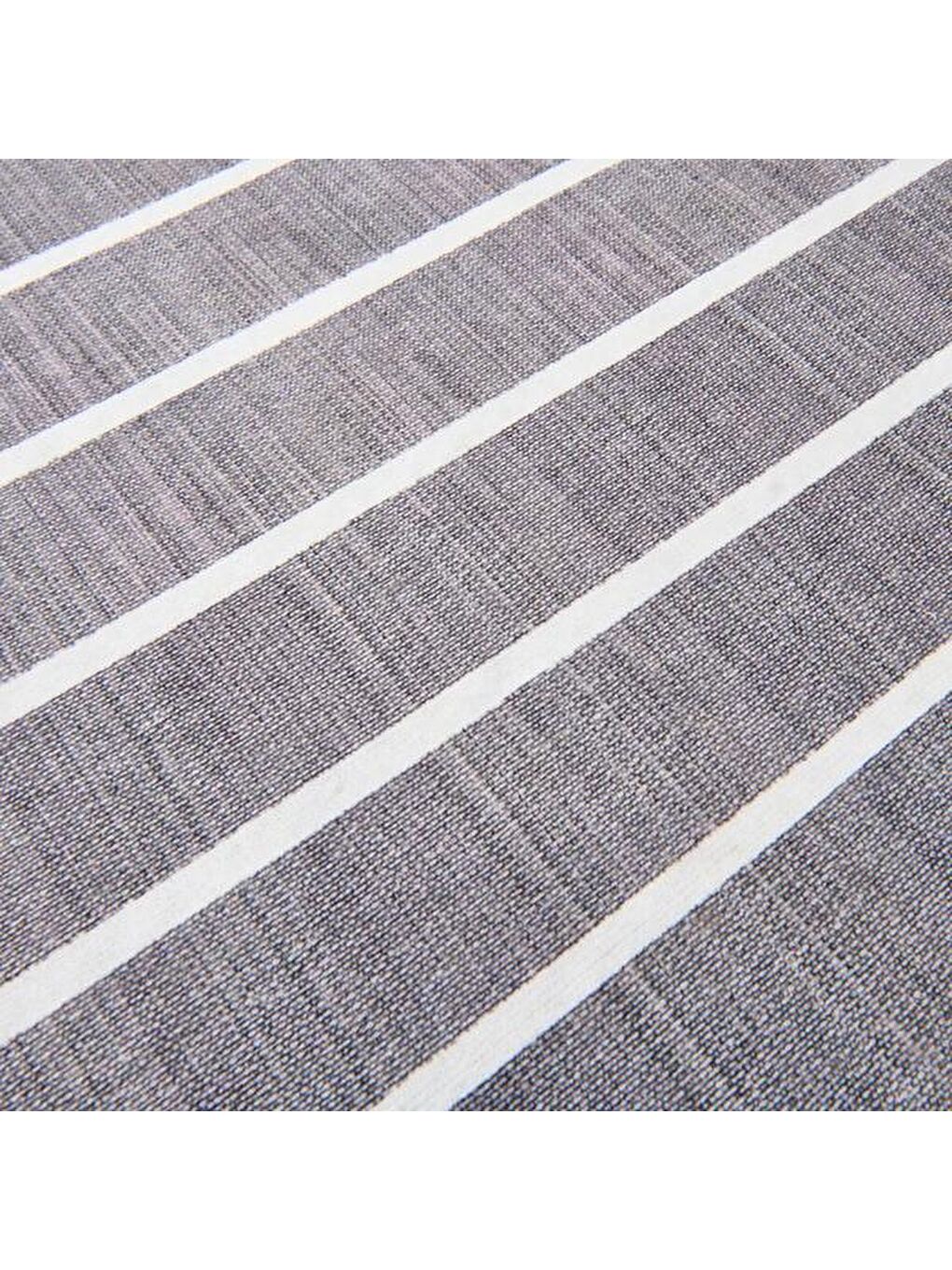Çizgili Kapı Önü Paspası - Gri / Beyaz - 40x60 cm-2