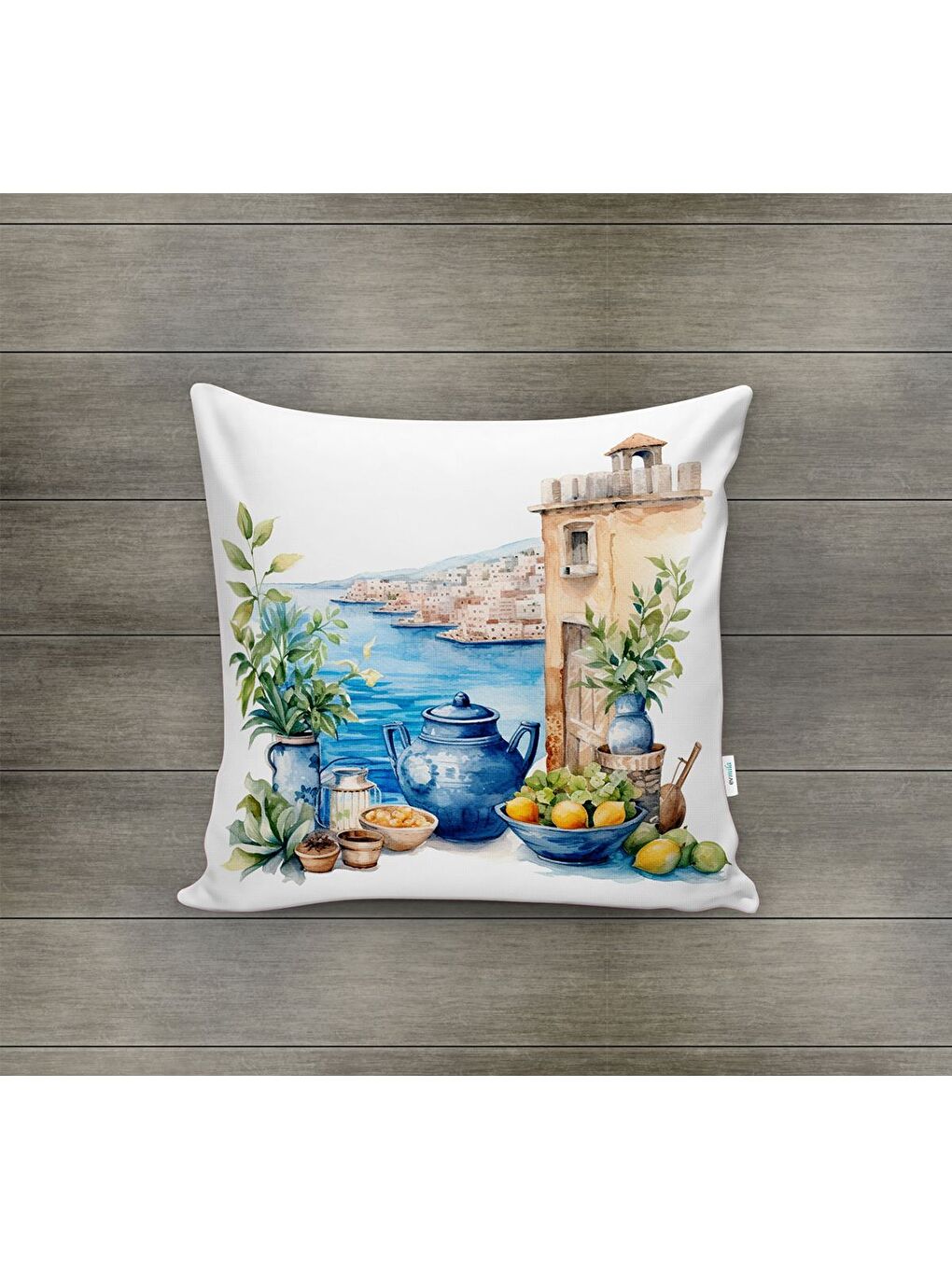 Karışık Bahar Temalı Kadife Kırlent Kılıfı 43x43 Cm Çift Taraf Baskı-1