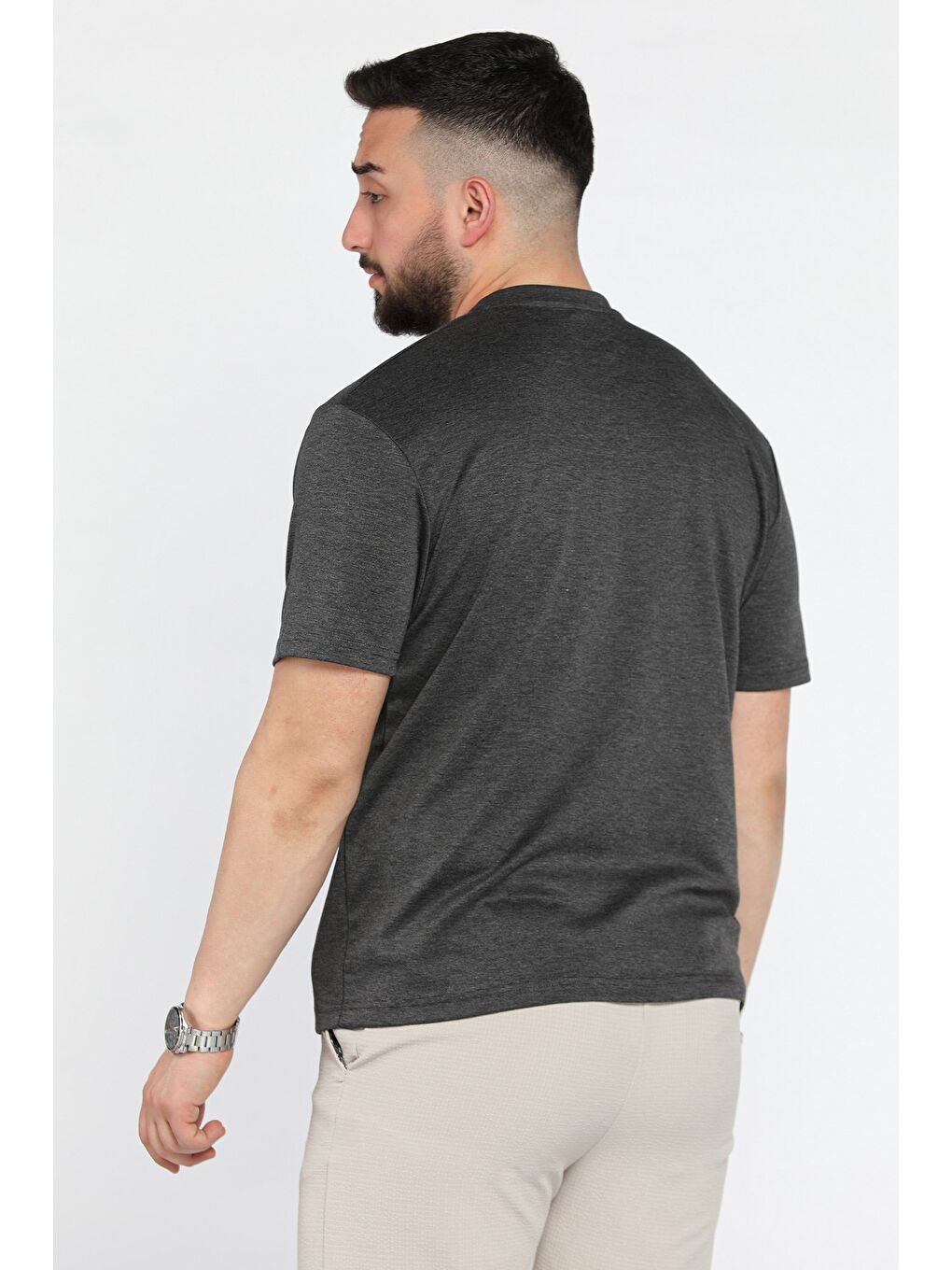 Siyah Erkek Yazı Baskılı Tişört-2