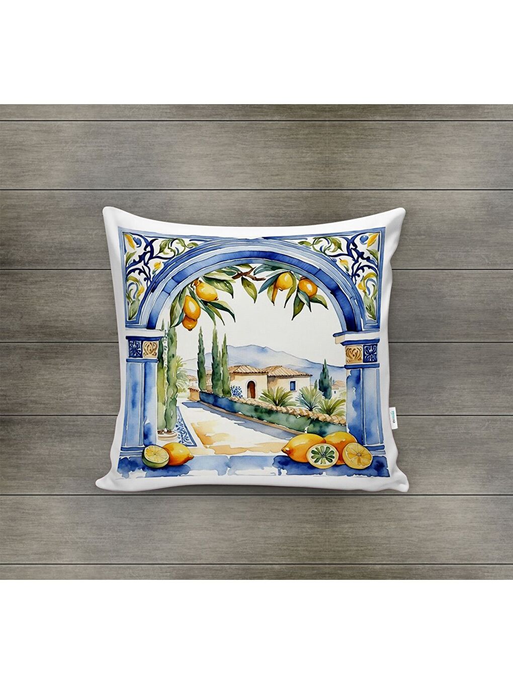 Karışık Bahar Temalı Kadife Kırlent Kılıfı 43x43 Cm Çift Taraf Baskı-1