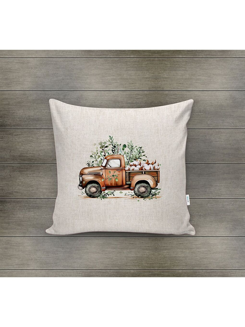 Karışık Bahar Temalı Kadife Kırlent Kılıfı 43x43 Cm Çift Taraf Baskı-1