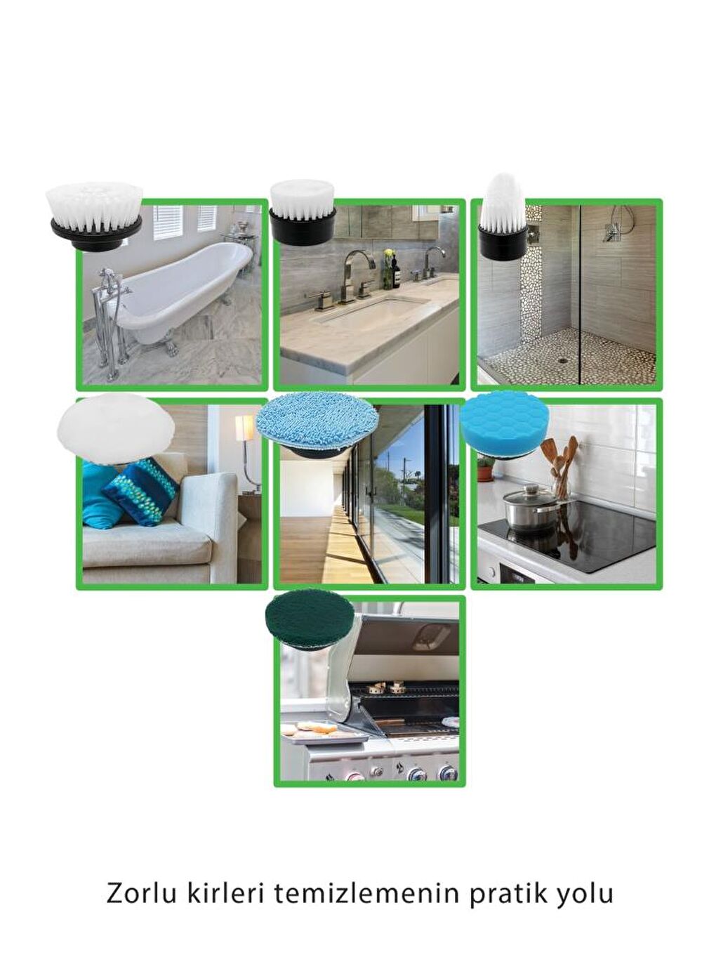 Ksc-4229 Şarjlı Döner Başlıklı Temizlik Fırçası 7 Başlıklı Uzatma Çubuklu Temizlik Makinesi-1