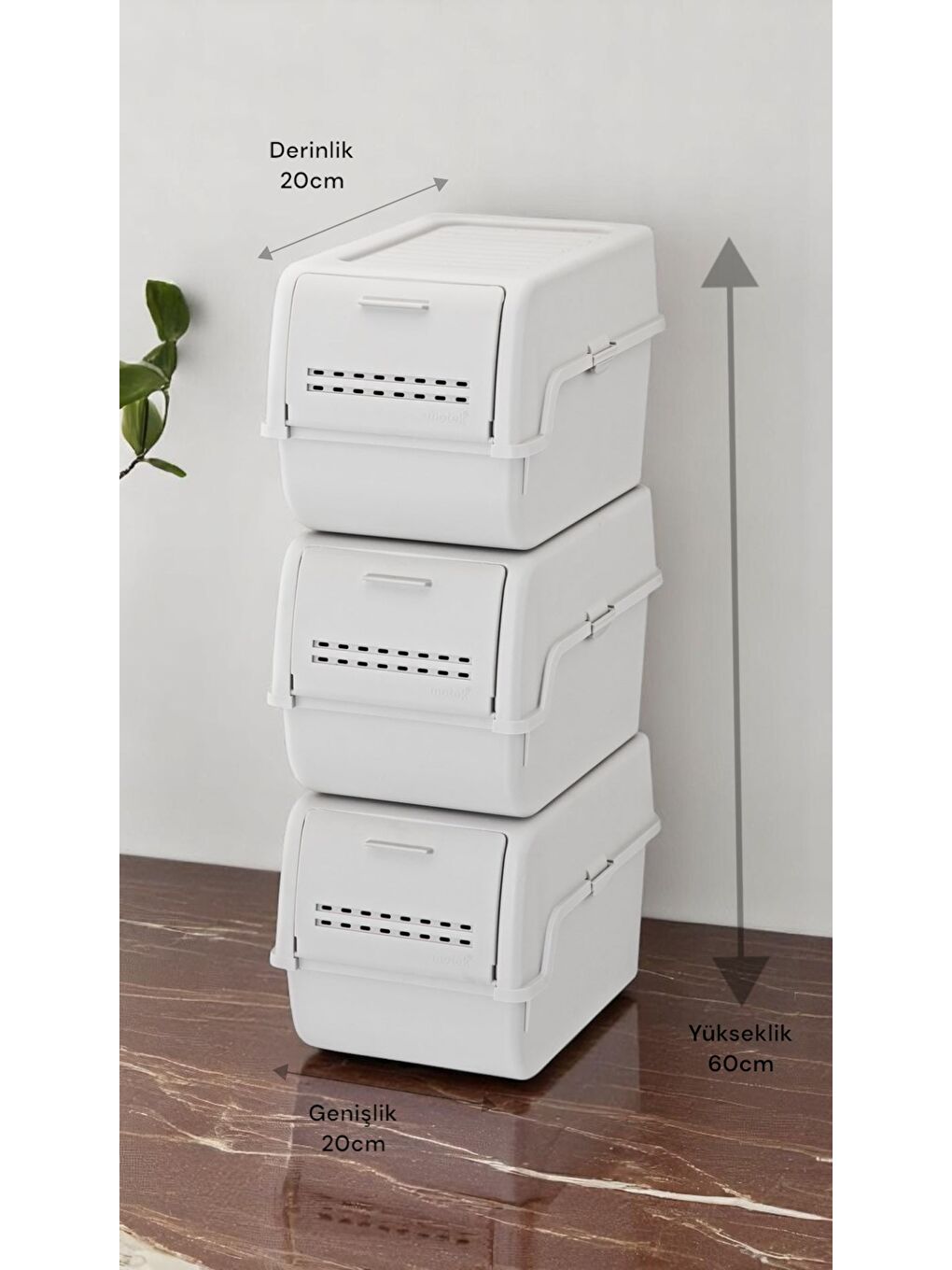 Technow MT-40 S-Box 8 Litre 3'lü Çok Amaçlı Organizer Düzenleyici Gri ( 3*8Litre )