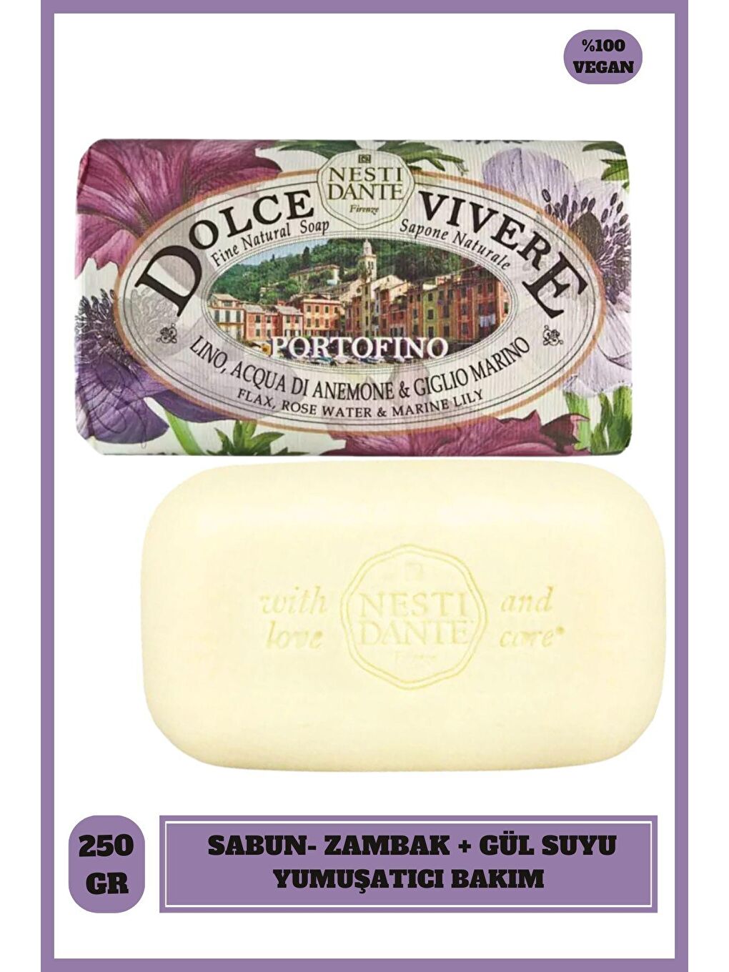 Nesti Dante Renksiz Sabun Dolce Vivere Portofino Vegan Bakım 250 g