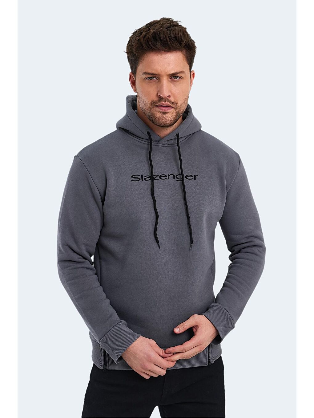 SLAZENGER Koyu Gri Erkek Sweatshirt Koyu Gri