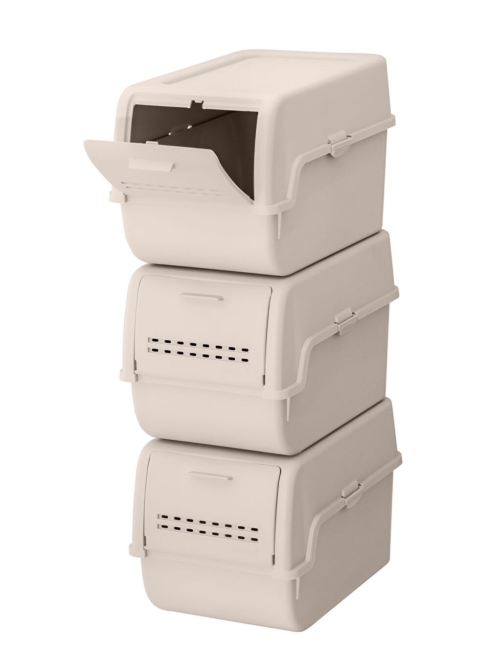 MT-40 S-Box 8 Litre 3'lü Çok Amaçlı Organizer Düzenleyici Bej ( 3*8Litre )-2