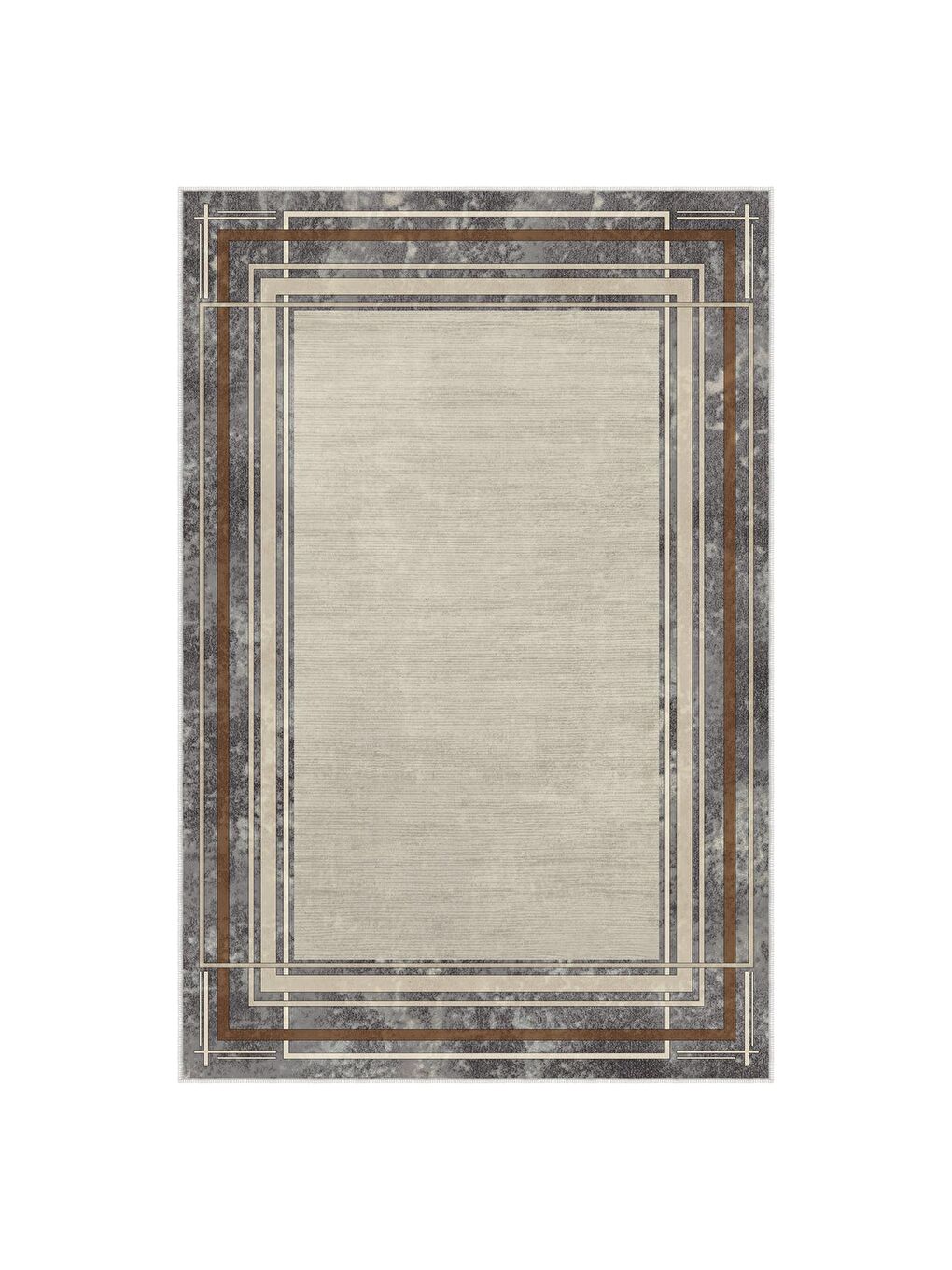 Kahverengi Dekoratif Özel Tasarım Yıkanabilir, Modern Halı  160x230-3