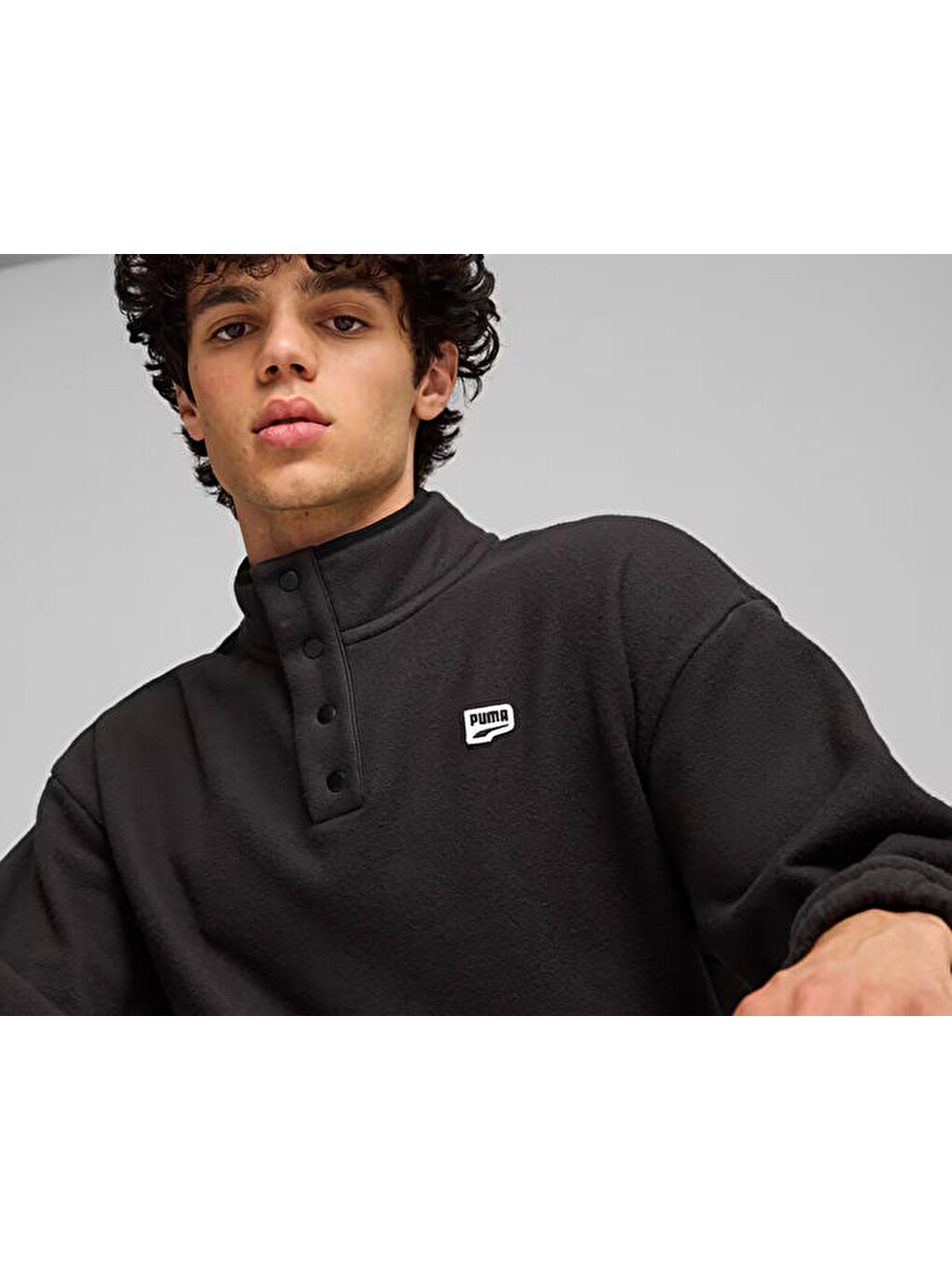 Downtown Polarfleece Crew Erkek Günlük Sweatshirts 62675301 Siyah-3