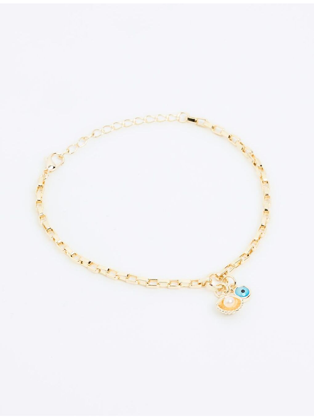 Sarı Altın İstiridye ve Göz Figürlü Halhal