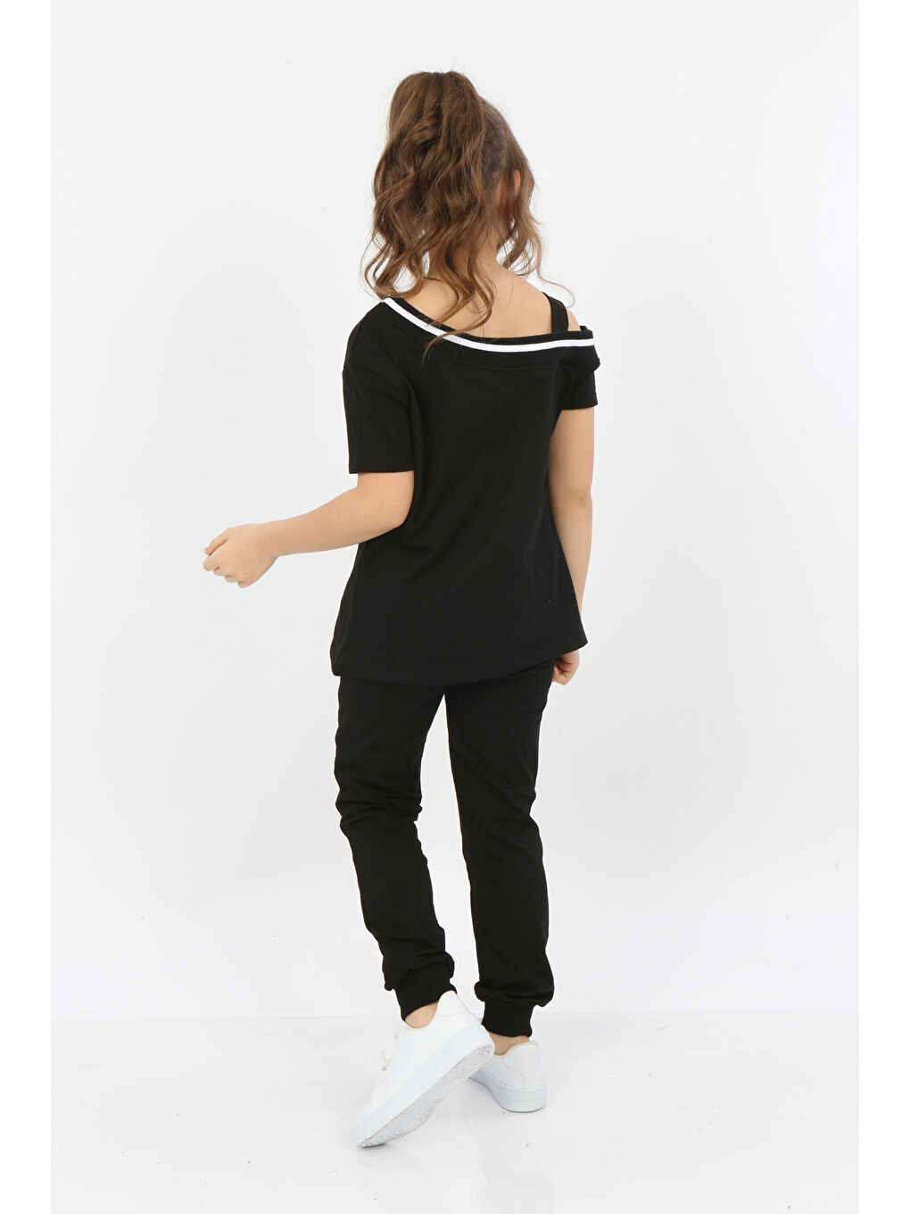 Siyah Kız Çocuk My Self Baskılı Eşofman Takım-3