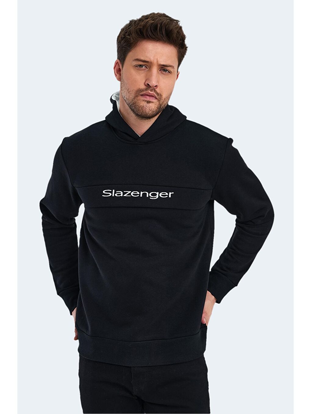 SLAZENGER Siyah KRIS IN Erkek Sweatshirt Siyah