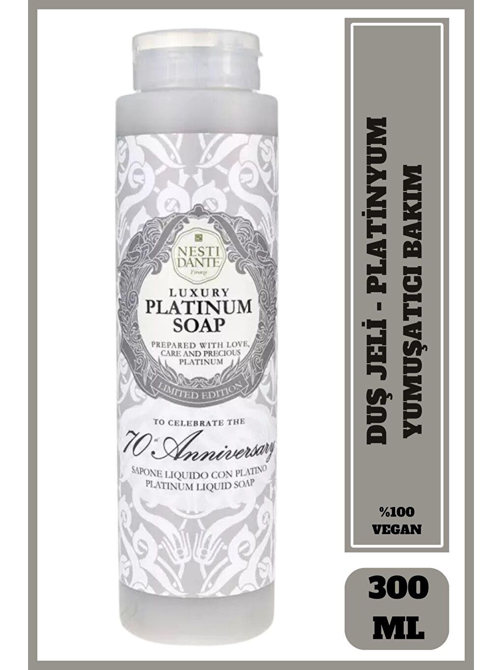 Nesti Dante Renksiz Sıvı Sabun Luxury Platinum Yumuşatıcı Vegan Bakım 300 ml