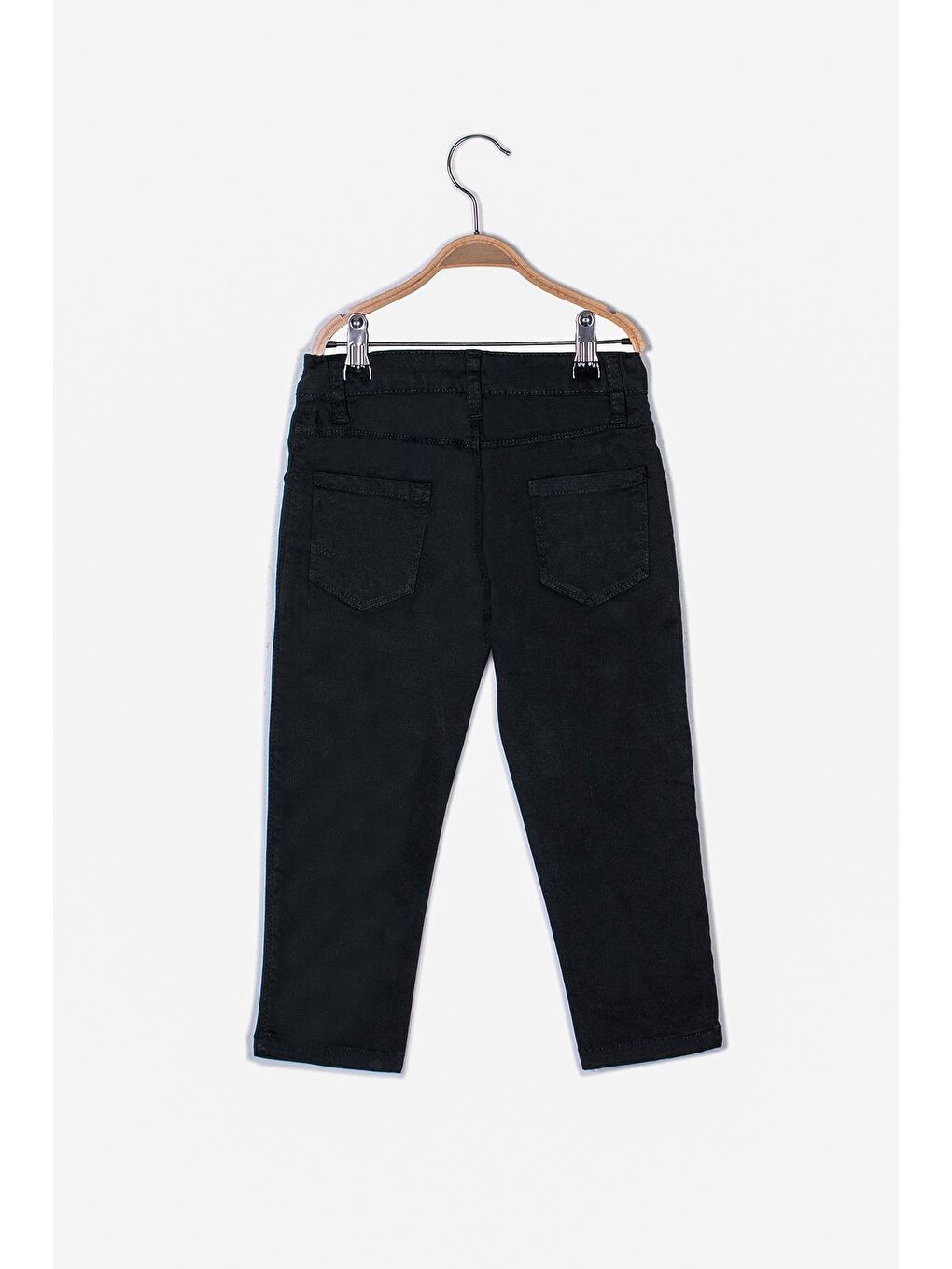 Siyah Erkek Çocuk Dokuma Pantolon-1