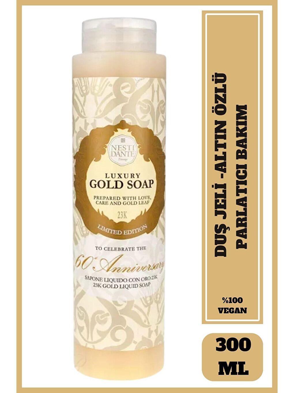 Nesti Dante Renksiz Sıvı Sabun Luxury Gold Parlatıcı Vegan Bakım 300 ml