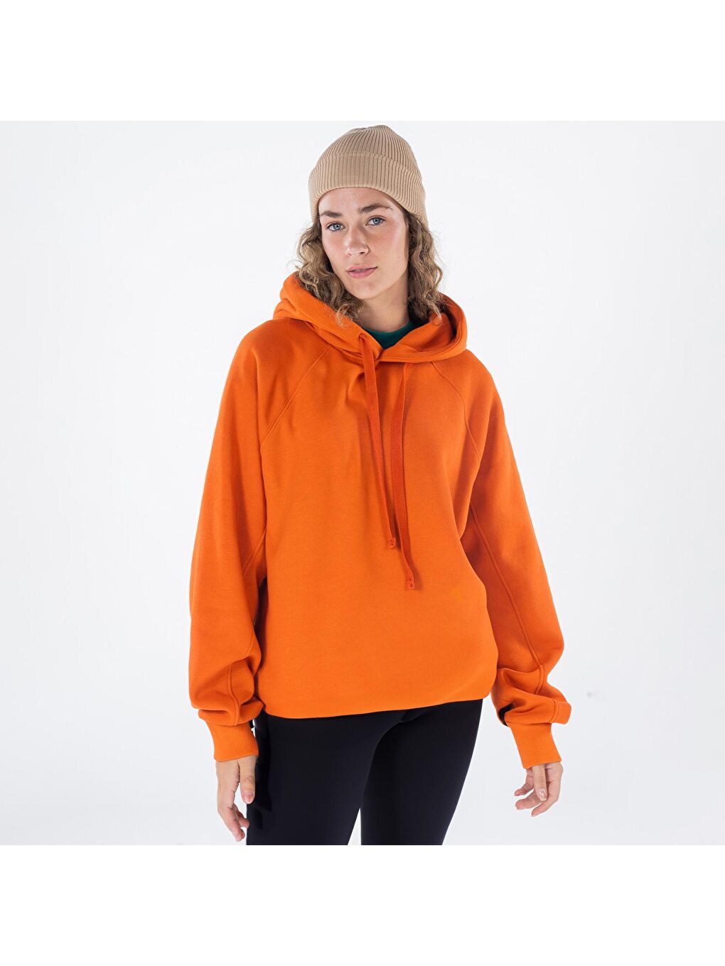 Friday Offset Pina Kadın Turuncu Kapüşonlu Oversize Sweatshirt Hoodie