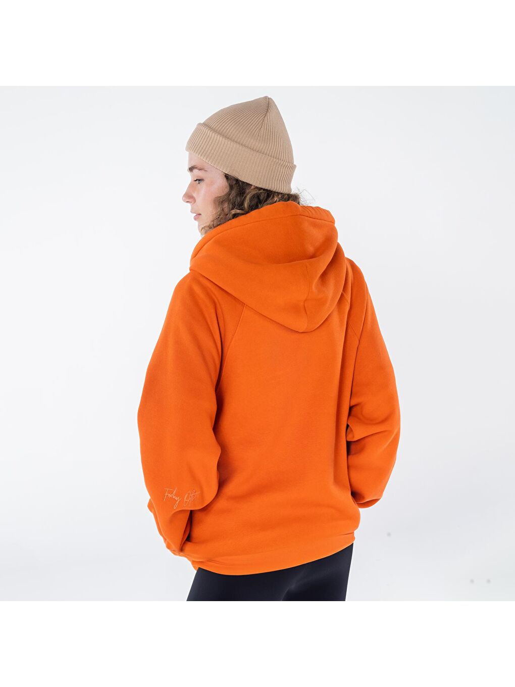 Friday Offset Pina Kadın Turuncu Kapüşonlu Oversize Sweatshirt Hoodie - 1