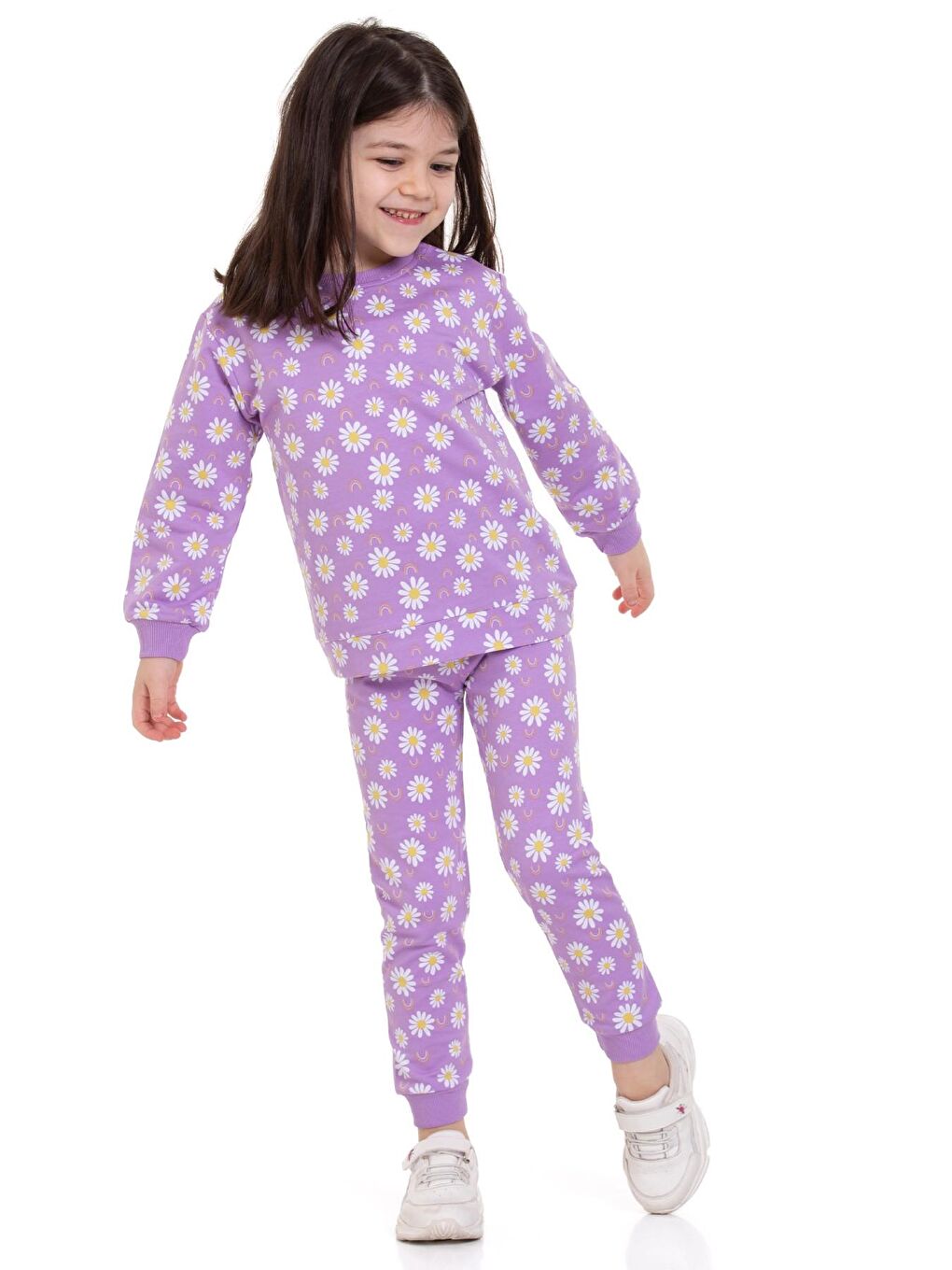 Lila Papatya Desenli Takım 54329-1