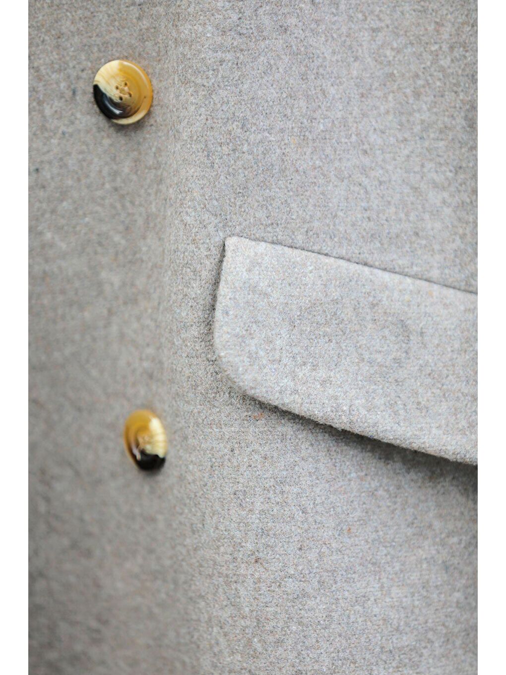 Bej Kadın Oversize Kaşe Kaban-6