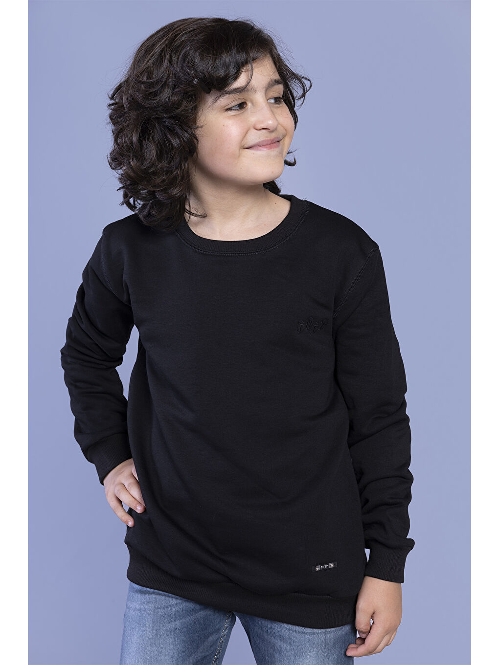 Toontoykids Siyah Erkek Çocuk Arma Detaylı Sweatshirt