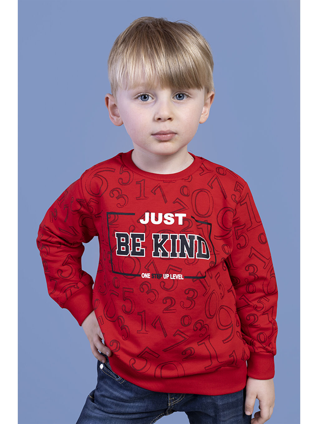 Toontoykids Kırmızı Erkek Çocuk Sayı Baskılı Sweatshirt