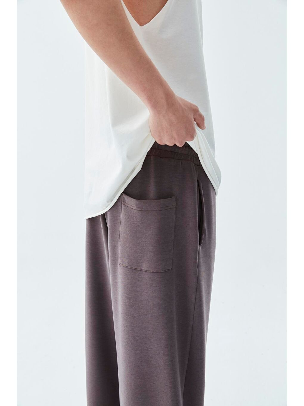 Kahverengi Baggy Eşofman Alt Kahve-5