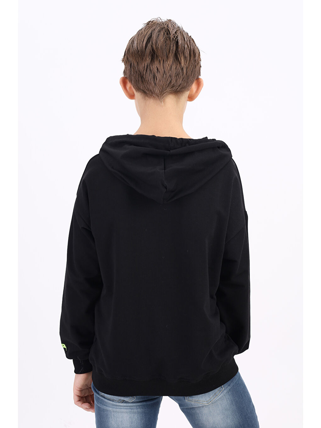 Siyah Erkek Çocuk Nakışlı Sweatshirt-1