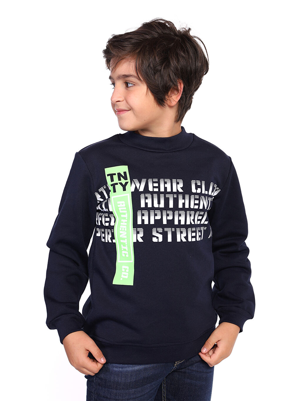 Toontoykids Lacivert Erkek Çocuk Tnty Baskılı Sweatshirt