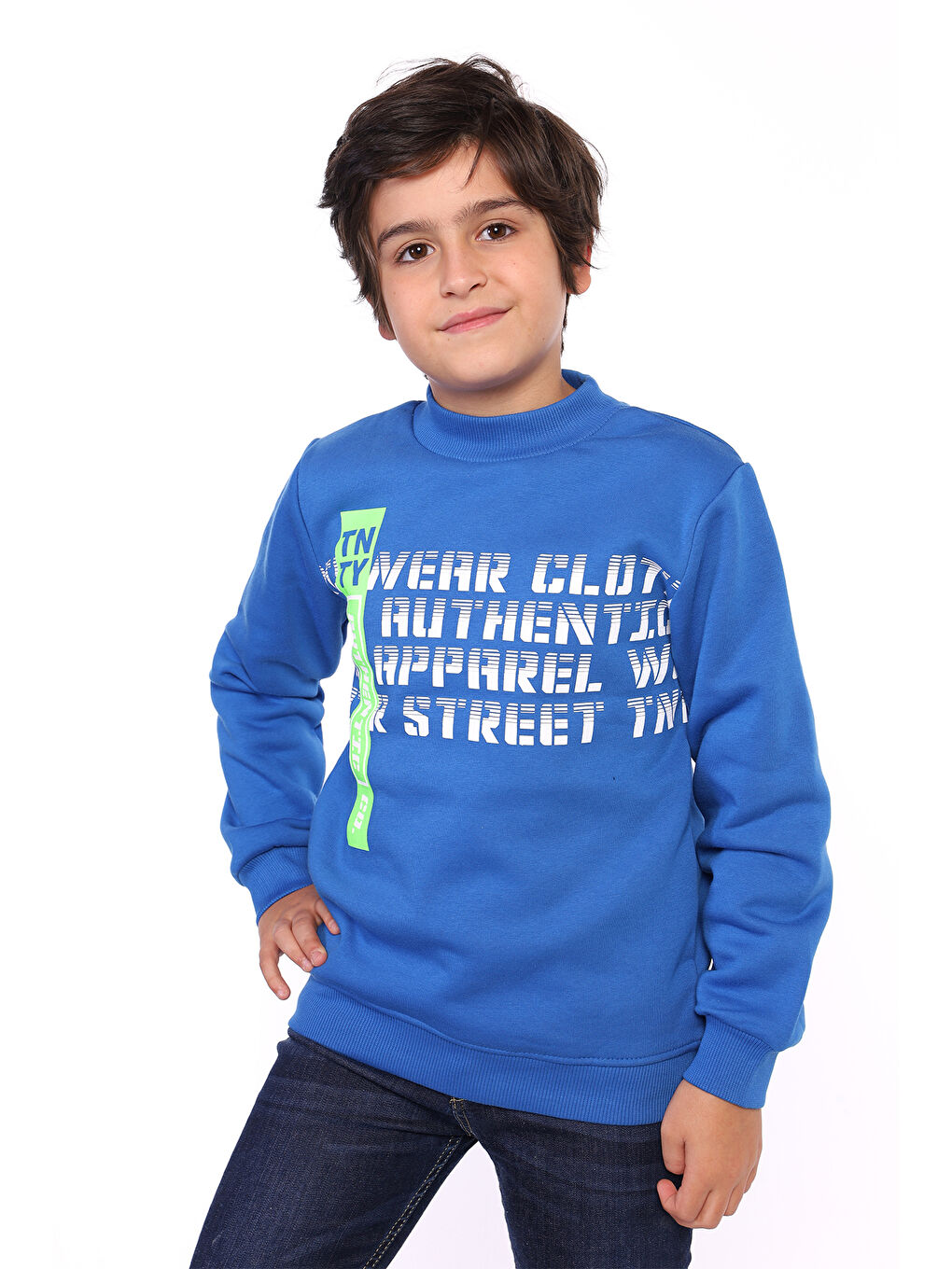 Toontoykids Mavi Erkek Çocuk Tnty Baskılı Sweatshirt